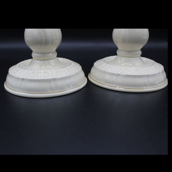 Vintage Ivory Porcelain Mikasa Tivoli D1000 Candle Holders Candlesticks 7" Pair - Picture 3 of 9
